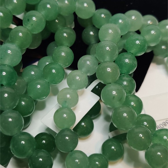 GREEN AVENTURINE STRETCHY ROUND 8mm BRACELET NAT. STONE w/ FREE FELT POUCH-B809 - Picture 9 of 14